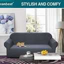 Granbest Premium Water Repellent Sofa Cover High Stretch Couch Slipcover Super Soft Fabric Couch Cover (Gray, Large) (Grey)