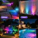 Solar Spot Lights Outdoor Waterproof IP68, 3-in-1 LED Color Changing Solar Landscape Lights, 2 Light Modes Pond Lights Landscape Path Lights for Outside Garden Yard Pond Pathway