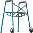 Air-Go Foldable Walker with Seat, 300-lb Capacity, Blue
