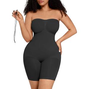 FeelinGirl Strapless Bodysuit for Women Tummy Control Shapewear Seamless Sculpt Body Shaper with Removable Straps XXL