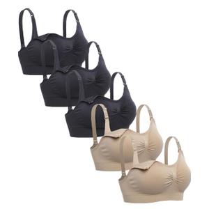 Lataly Womens Seamless Nursing Bra Sleeping Maternity Bralette for Breastfeeding Pack of 3