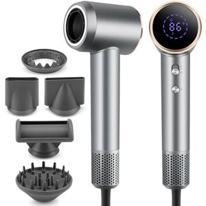 SIATELOO 500 Million Negative Ionic Hair Dryer, 56dB Ultra-Quiet & 1.2lbs Portable Travel Blow Dryer, High-Speed 160,000 RPM Fast Drying with Diffuser for Curly Hair, Salon-Grade Frizz Control