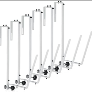 Reallnaive 6 Pcs Solar Cover Holder for Above Ground Pool Adjustable Solar Holder Metal Equipment Storage Hooks for Framed Above Ground Swimming Pools (White)
