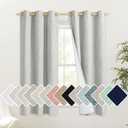 NICETOWN Grey 100% Blackout Curtain Panels, Set of 2, 42" Wide by 63" Long, Thermal Insulated White Thermal Insulated Liner Drapes for Nursery, Noise Reducing and Cold Blocking Drapes for Windows