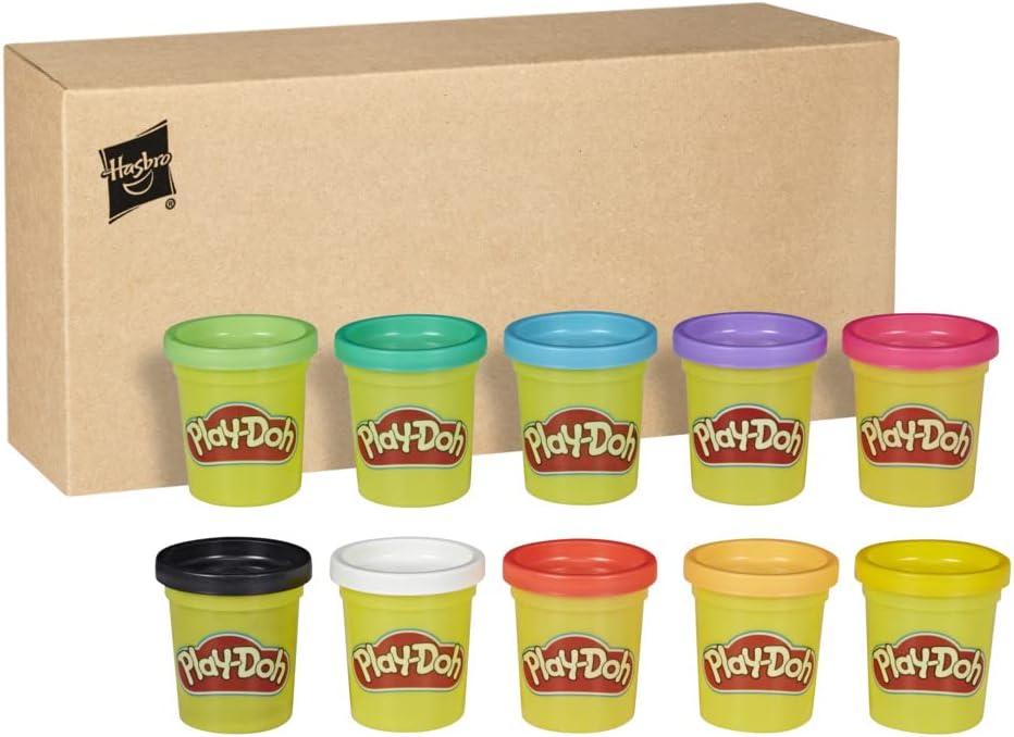 Play-Doh, Pack of 9 Pots of Modelling Dough, 10 x 56 g, Bright Colours, Creative Activities for Girls and Boys from 2 Years, Ideal Gifts for Birthdays