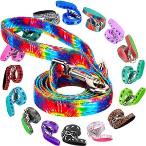 EcoBark Dog Leash - Soft & Reflective Comfort Training Leashes with Padded Handle - Safe, Strong, & Durable for Small, Medium or Large Dogs (Tie Dye) (6 ft x 1 in - Standard Width)