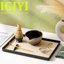 Japanese Matcha Set 7pcs - Ceramic Bowl & Hyaku Hon Tachi Bamboo Whisk (Chasen), Chashaku Spoon, Strainer, Cloth - Traditional Tea Ceremony Kit