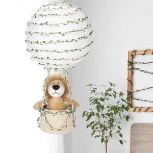 Rossesay Safari Hot Air Balloon Decor Handmade Jungle Hot Air Balloon Nursery Decor Lampshade Light Shade for Hanging Room Birthday Party Baby Shower Decorations Gift (Lion)