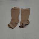 TOFLY Compression Stockings (Pair), Grade Firm Support 20-30mmHg, Opaque, Unisex, Open Toe Knee High Compression Socks for Varicose Veins, Edema, Shin Splints, Nursing, Travel, Beige M