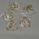 5Pcs Bow Wall Hooks - MfhdgXAvs Gold Decorative Coat/Towel Hooks for Bathroom, Bowknot Hangers with Screws, Alloy Cute Shower Curtain & Robe Hook, Heavy Duty Home Decor (Gold)