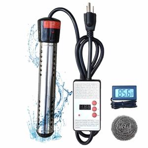 1500W Electric Immersion Water Heater for Bucket, Bathtub Heater with Timed Automatic Power Off, Small Portable Heaters with 304 Stainless-Steel Guard, Heats 5 Gallons Water in Rapid (Built-in Timer)