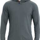 netdraw Men's Ultra-Soft Bamboo Viscose Hoodie Shirt UPF 50+ Sun Protection Long Sleeve Lightweight UV Shirt (Medium, Oil Grey)