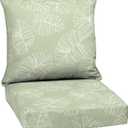 Arden Outdoor Deep Seat Cushion Set, 24 in x 24 in, Weather-Proof, Rain-Proof, Fade Resistant Patio Cushion for Chair, Sofa, and Couch Coastal Green Leaf