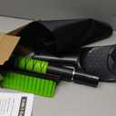 45.6" Ice Scraper and Snow Brush for Car Windshield [Silicone Bristles] ,3-in-1 Extendable Emergency Snow Shovel with Ergonomic Foam Grip and 360 Pivoting Brush Head for Christmas, Car Auto Truck SUV (Green)