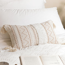 Decorative Lumbar Throw Pillow Cover 12x20 Cream Neutral White Rectangular Boho Accent Pillowcase Farmhouse Cushion for Couch Sofa Bedroom Living Home Décor (Cover ONLY, Pack of 2)