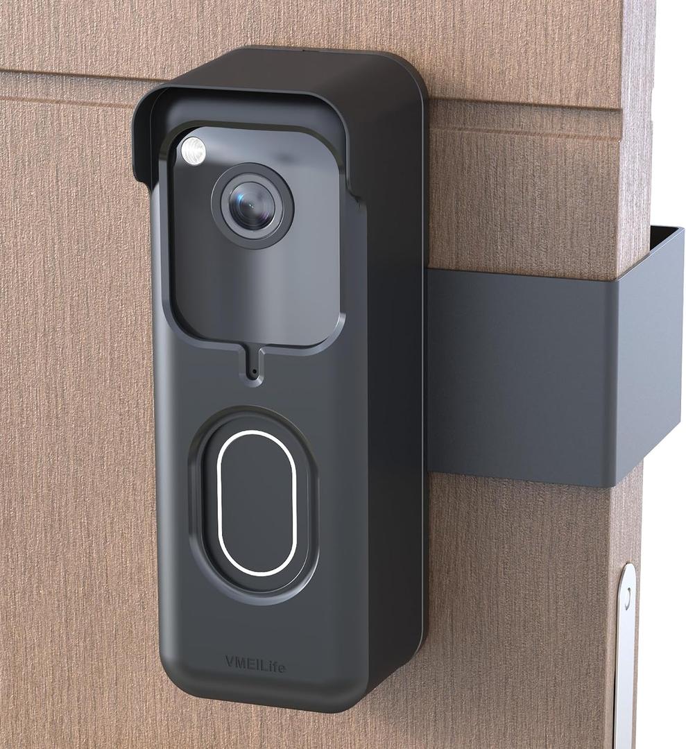 Blink Doorbell Mount,New Upgrade Anti-Theft Doorbell Mount for All Blink Video Doorbell (1st&2nd, No-Drill Door Mount with Protective Case, No Block Sensor & Night Vision (Black)