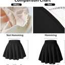 Moon Wood Women's Plus Size Mini Skater Skirt- Basic Versatile High Waisted Flared Casual Stretchy Skirts (Black)