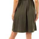 Mother Bee Maternity Knee Length Wrap Dress with Adjustable Belt (Green, L)