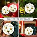 2 x Bee Christmas Ornament 2025 - Cute Bee Gifts for Women Men Boys Girls, Bees Lover Gifts for Friends Neighbors, Ceramic Christmas Ornaments for Tree Decor - Holiday Keepsake & Xmas Gift Exchange Idea