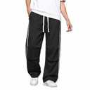 GINGTTO Mens Baggy Sweatpants Wide Leg Sweat Pants with Pockets Black XL (XL)