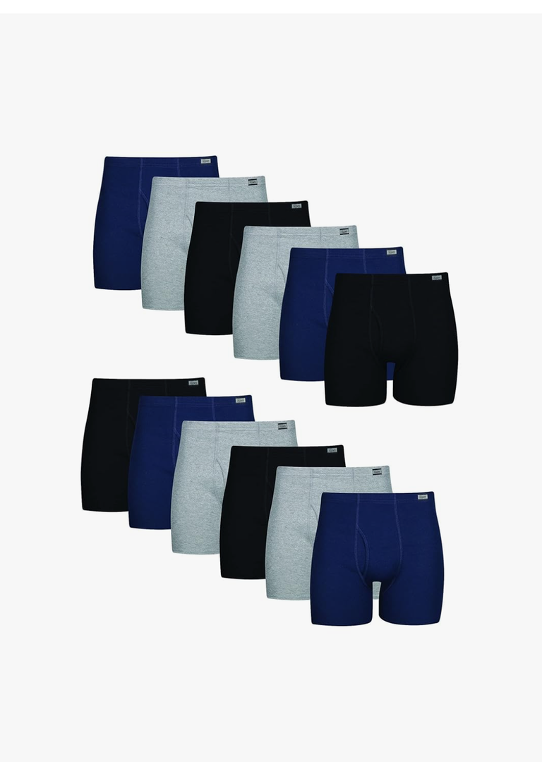 Hanes Men's Underwear Boxer Briefs Pack, Cotton ComfortSoft Boxer Brief for Men, Moisture-Wicking Breathable, Multipack size L
