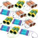 Fun Express Binoculars for Kids Craft Kit 12 Pack - Kids Binoculars Bulk Set for Sunday School Crafts & VBS Vacation Bible School Supplies | Cardboard Craft Kit for Summer Activities & Camp Crafts
