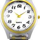 Avaner Elastic Strap Wristwatch, Couple Bangle Watch, Ultrathin Bracelet Watch, Big Number Analog Quartz Watch for Men and Women