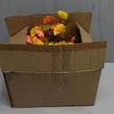 Artificial Fall Fake Hanging Flowers Plants Basket for Outdoor Autumn Decoration, Faux Silk Morning Glory Long Stems Vines Realistic UV Resistant for Outside Home Porch Garden (Fall Orange+Yellow)