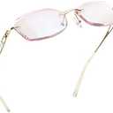 LifeArt Blue Light Blocking Glasses, Computer Reading Glasses, Anti Blue Rays, Reduce Eyestrain, Rimless Frame Tinted Lens with Diamond, Stylish for Women (+1.50 Magnification)