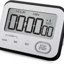 Digital Kitchen Timer Magnetic Loud Alarm, Large LCD Screen Silent/Beeping Multi-Function for Teachers Classroom Kids, Black