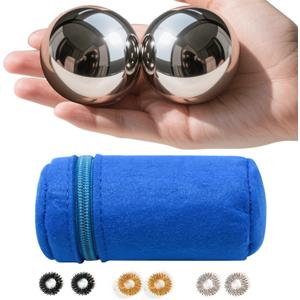 1.5-inch Stainless Steel Chiming Baoding Balls  Hand Exercise & Meditation Tools for Stress Relief, Office or Home Use (1.5inch)
