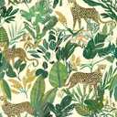 Leopard Wallpaper Peel and Stick Jungle Animal Wallpaper Yellow Leaf Tropical Contact Paper for Cabinet Waterproof Self Adhesive Pink Wall Paper for Kitchen Countertop Wall 17.5" x 118"