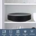 2 x Homienly Dinner Plates Set of 8 Unbreakable Wheat Straw Plates with Textured Design - Microwave & Dishwasher Safe - Perfect for Camping, Kitchen Use - Black, 9 inch