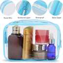 Tbestmax 10 Pcs Clear Cosmetic Bags Makeup Bags Portable Waterproof Travel Toiletry Bags Organizer Blue, 7.5"x 4.8"x 2.3"