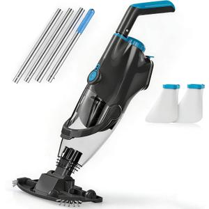 2026 Upgraded Pool Vacuum,Pool Vacuum for Above Ground Pool,Cordless Handheld Pool Vacuum for Inground Pools,Pool Cleaner with 18.5 GPM Suction,Hot Tub Vacuum With Aluminum Pole for Sand&Debris