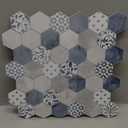 The Tiles Plaza 10Sheet Peel and Stick Backsplash, Blue Cement Hexagon Stone Composite Marble Looks Self Adhesive Wall Tile, Stick On Tiles for Kitchen Bathroom Shower, Cover 9 Sq Ft.