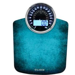 EILISON Highly Advance 2-in-1 Digital & Analog Weighing Scale for Body Weight-400lbs, 4 High Precison GX Sensor Accurate, Thick Tempered Glass, Extra Large Display (Blue)