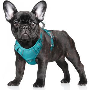 BARKBAY No Pull Dog Harness Large Reflective Dog Harness with Front Clip and Easy Control Handle for Walking Training Running with ID tag Pocket(Ocean Blue,S)