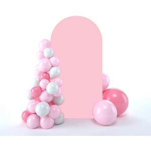 bricia Wedding Arch Backdrop Stand Cover, 6FT Double Sided Stretchy Arch Cover Fitted Wedding Birthday Party Banquet Decoration (Pink 72''Lx31.2''W)