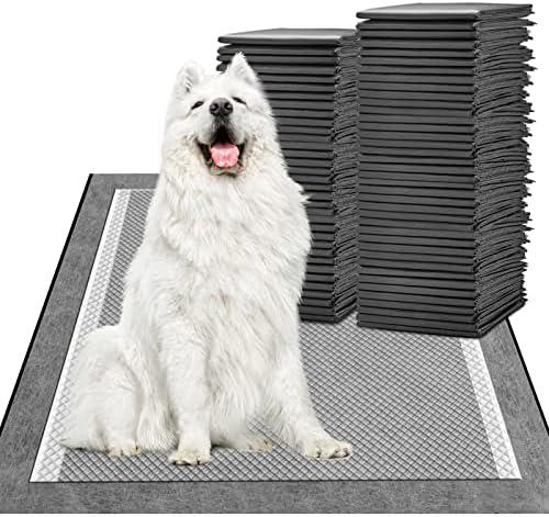 MIZOK Dog Pads 30”x36” XXL Extra Large, Charcoal Pee Pads for Dogs, Odor-Control Neutralize Urine Instantly, Quick Dry & Leak-Proof (40 Counts)