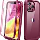 Miracase Designed for iPhone 12 Pro Max Case, Full Body Rugged Case with Built-in Touch Sensitive Anti-Scratch Screen Protector, Soft TPU Case Compatible with iPhone 12 Pro Max 6.7", Red