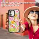 for iPhone 17 Case Cute - Military-Grade 20 ft Drop Protection Shockproof Phone Case - Funny Passion Flower Design (6.3") Black