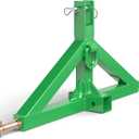 3 Point 2" Trailer Hitch Receiver for Category 2 Tractors, Heavy Duty 3pt Quick Hitch Attachment, Tractor Tow Drawbar Adapter, Compatible with Kubota, Mahindra, Ford, Yanmar, John Deere(Green)