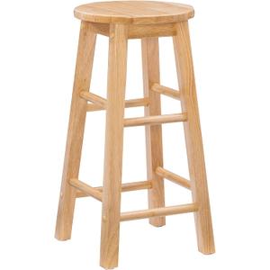 Linon Natural Barstool with Round Seat, 24-Inch (Counter Height)
