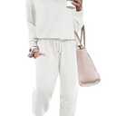 ELESOL Womens Tracksuit Long Sleeve Jogger Sets Zip Pullover Cotton Top and Drawstring Long Pants Set 2 Pieces Outfit. Size M