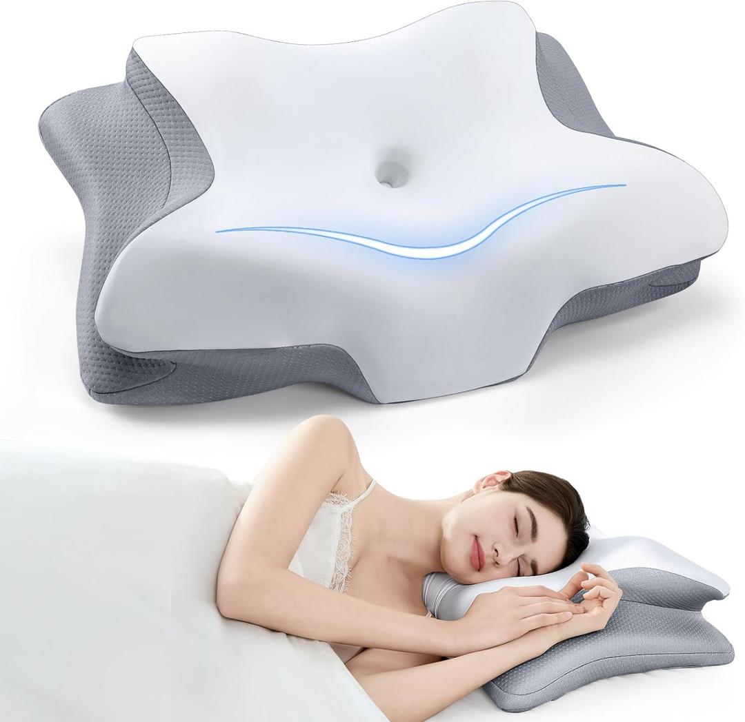 Cervical Pillow for Neck Shoulder Pain ReliefErgonomic Side Sleeper Pillow for SleepingOdorless Orthopedic Contour Memory Foam Pillows,Cooling Neck Support Pillow,Bed Pillow for Back Stomach Sleeper