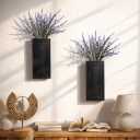 Wooden Wall Planter Vase,2 Pack Hanging Planter for Indoor Fake Plants Modern Boho Farmhouse Wall Art Decor for Home Indoor Kitchen Modern Farmhouse Bathroom Living Room Dining Room(Black)