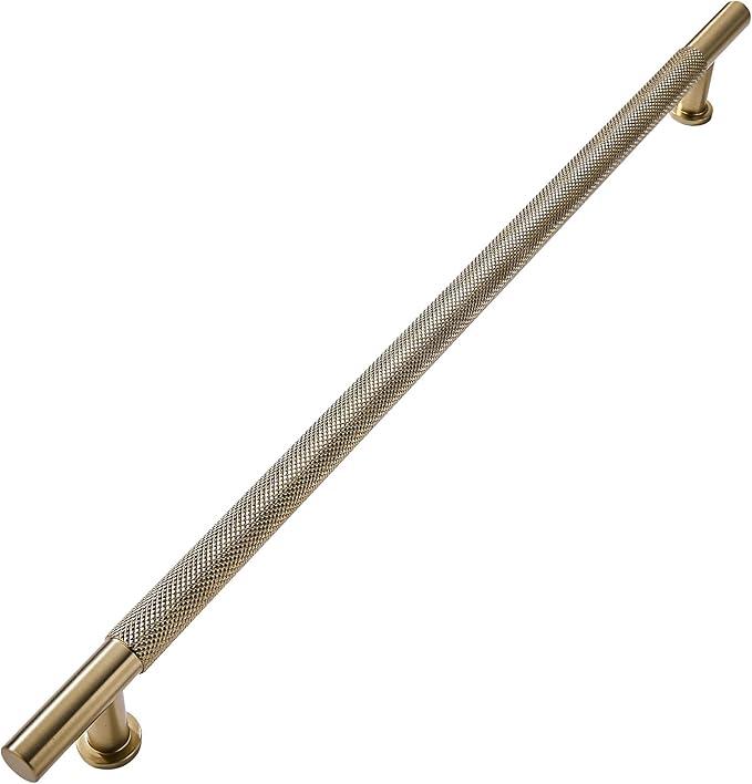 khtumeware 1 Pack 12 Inch(305mm) Soild Knurled Appliance Pulls Antique Champagne Bronze Cabinet Pulls Drawer Pulls Kitchen Hardware Kitchen Handles for Cabinets Cupboard Handles