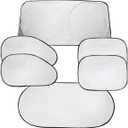 6PCS Reflective Car Windshield Sunshade, Polyester Foldable Car Side Window Sun Cover with Storage Bag, Universal Vehicle Interior Protection Accessories for Heat and UV Rays Shield