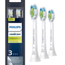 Philips Sonicare W DiamondClean  Genuine Replacement Electric Toothbrush Heads, White, 3 Pack, HX6063/65